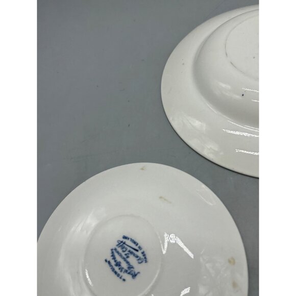 tonquin royal Stafford Clarice Cliff  Blue White Ironstone Bowl Plates Set Of 3 - Picture 12 of 12